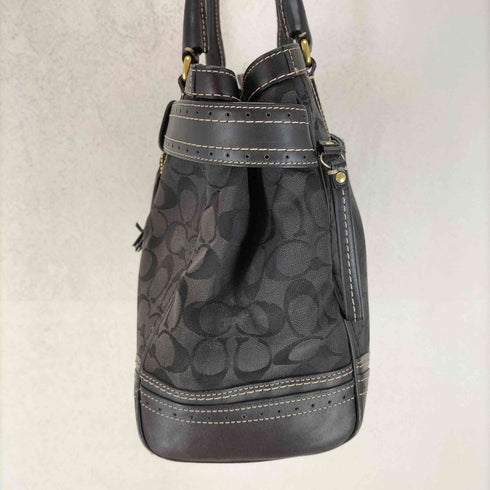 コーチ COACH シグネチャーロゴ レザー×キャンバス トートバッグ レディース