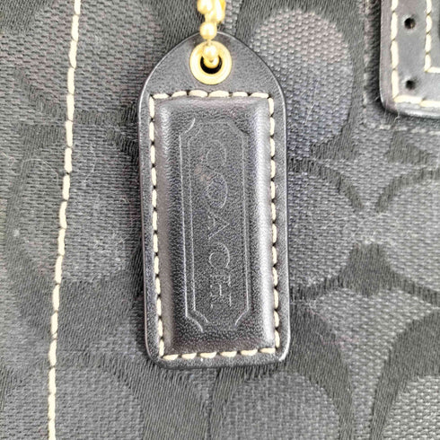 コーチ COACH シグネチャーロゴ レザー×キャンバス トートバッグ レディース