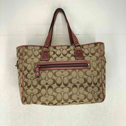 コーチ COACH シグネチャーロゴ レザー切替キャンバストートバッグ レディース