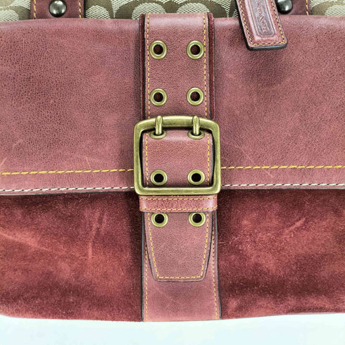 コーチ COACH シグネチャーロゴ レザー切替キャンバストートバッグ レディース