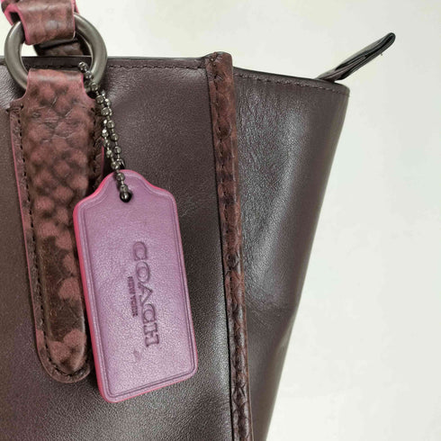 コーチ COACH 2WAY パイソン切替 オールレザーショルダーバッグ レディース