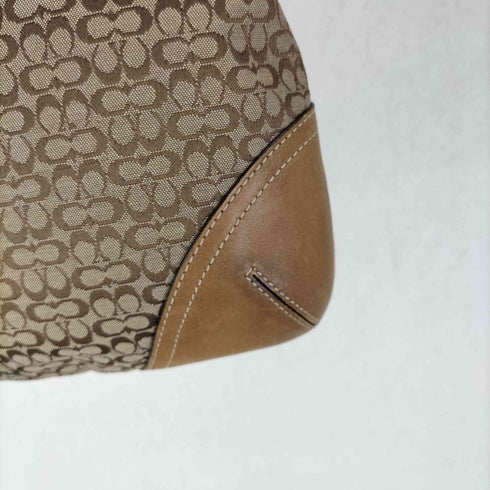 コーチ COACH マイクロシグネチャーロゴ レザー切替キャンバスショルダーバッグ レディース