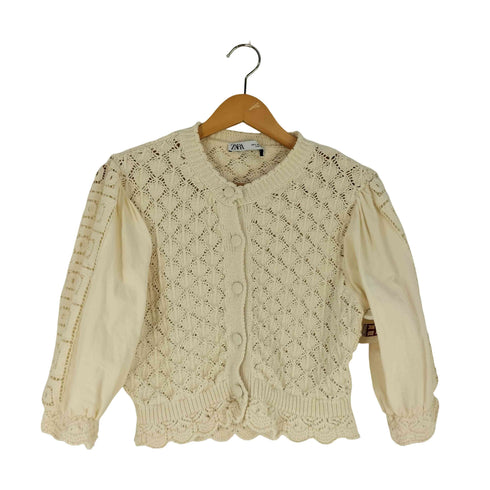 ザラ ZARA コントラスト ニット カーディガン レディース import:S