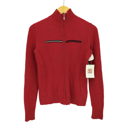 トミーヒルフィガー TOMMY HILFIGER コットン ジップニット ドライバーズニット レディース import:S