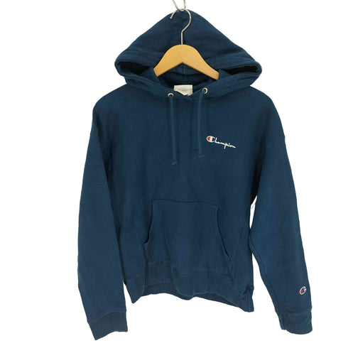 チャンピオン Champion 青単 復刻 REVERSE WEAVE リバースウィーブ 目有り 裏起毛 ロゴ刺繍 プルオーバー フーディー パーカー レディース JPN:XL