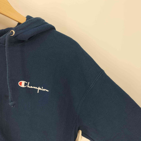 チャンピオン Champion 青単 復刻 REVERSE WEAVE リバースウィーブ 目有り 裏起毛 ロゴ刺繍 プルオーバー フーディー パーカー レディース JPN:XL