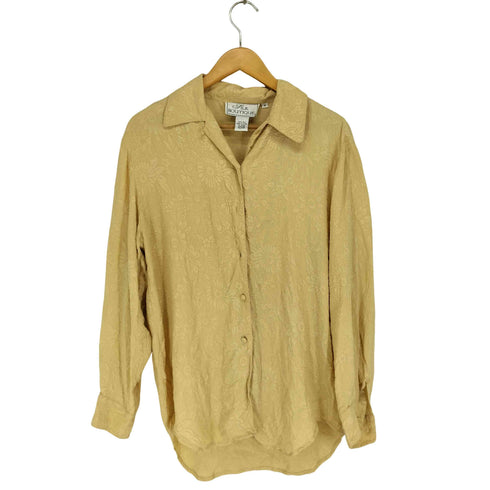 SILK BOUTIQUE 総柄シルクスキッパーブラウス レディース S