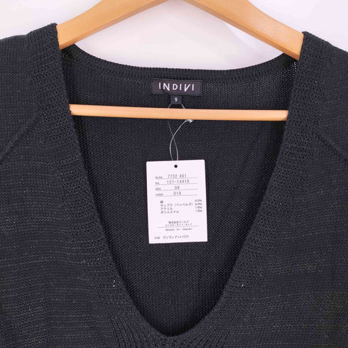 インディヴィ INDIVI ラメ入り スキッパー コットンニット レディース 9/38