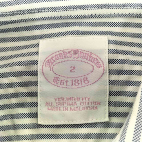 ブルックスブラザーズ BROOKS BROTHERS ワンポイント刺繍L/Sストライプシャツ レディース JPN:2