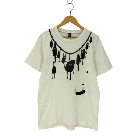 デザインティーシャツストアグラニフ Design Tshirts Store graniph ぶら下がりイラストTシャツ メンズ JPN:L
