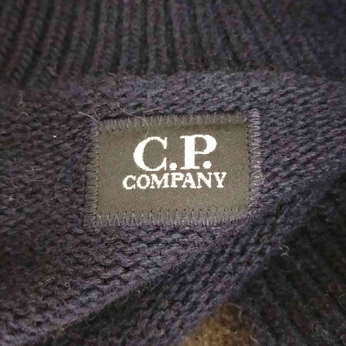 シーピーカンパニー C.P.COMPANY 00s イタリア製 カシミヤ混 ウール ボーダー ダブル ニットカーディガン レディース 44