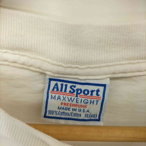 オールスポーツ ALL sport 90S MADE IN USA フロントプリントクルーネックS/S Tシャツ メンズ import:XL