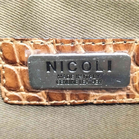 NICOLI クロコ2wayクラッチバッグ レディース