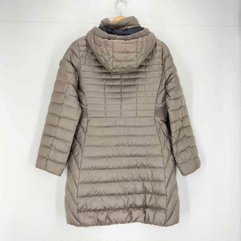 GLITZERN 袖ロゴフーデッドダウンコート レディース M