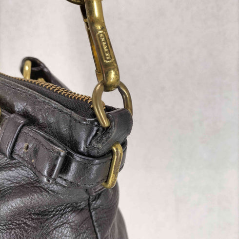 コーチ COACH メタリックロゴ オールレザーショルダーバッグ レディース