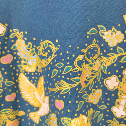 カルクルー Cal Cru 90S USA製 フロントプリント クルーネック Tシャツ 袖シングル メンズ import:L