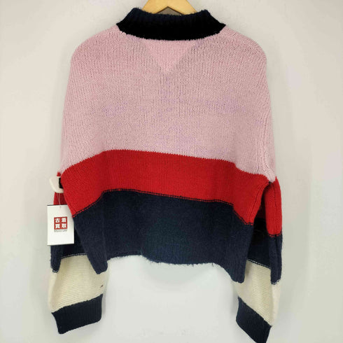 トミージーンズ tommy jeans カラーブロックハイネックカーディガン レディース import:M