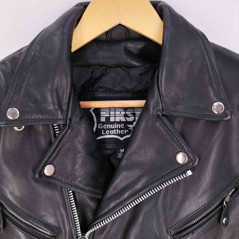 FIRST パキスタン製 裏キルティング レザー ダブルライダースジャケット メンズ import:M