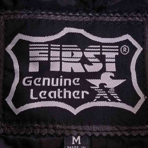 FIRST パキスタン製 裏キルティング レザー ダブルライダースジャケット メンズ import:M
