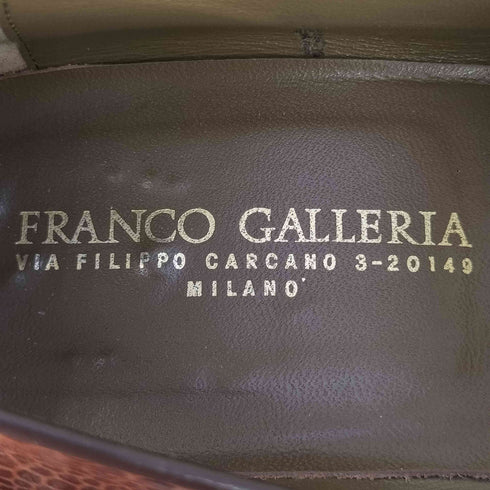 FRANCO GALLERIA 型押し レザー ローファー メンズ 25 1/2