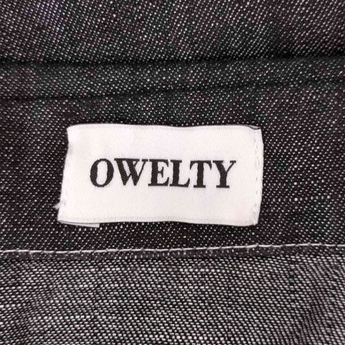 OWELTY ワンポケットブラックデニムボックスS/Sシャツ メンズ