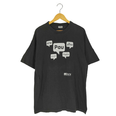 VALENTO 吹き出し プリント クルーネック Tシャツ メンズ import:XL