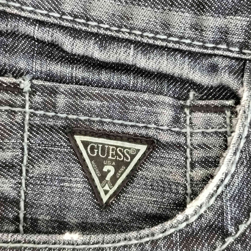 ゲス GUESS ラインストーンインディゴフレアデニム Y2K グランジ メンズ 30
