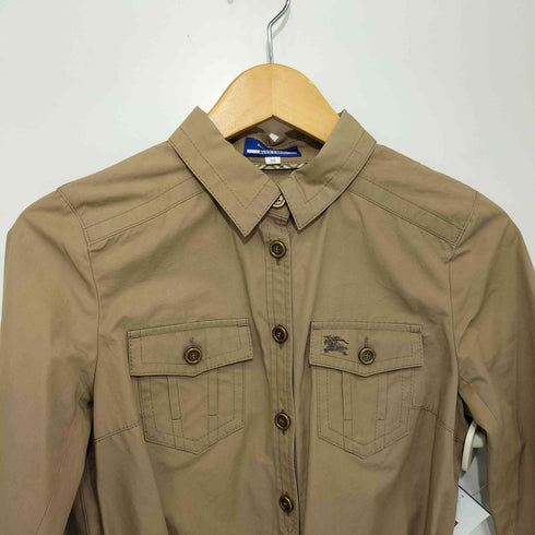 バーバリーブルーレーベル BURBERRY BLUE LABEL ロゴ刺繍 七分丈 ミニワンピース レディース EUR:38