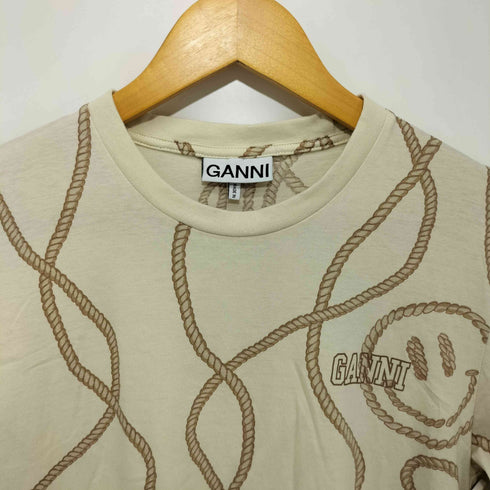 ガニー Ganni rope smile design Tshirt ロープ スマイル デザイン Tシャツ レディース import:S