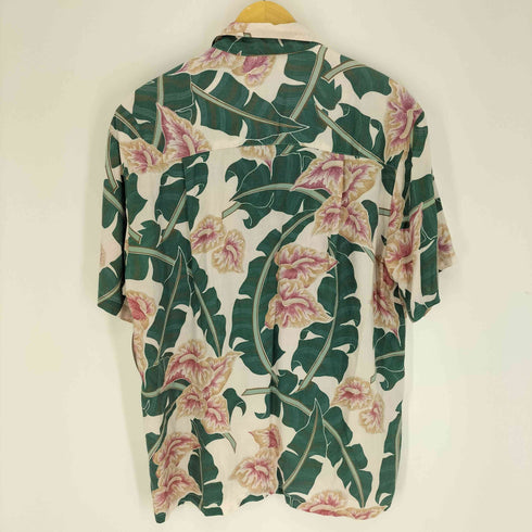 パラダイスファウンド PARADISE FOUND 90S ハワイ製 総柄 花柄 開襟 オープンカラー S/S アロハ シャツ メンズ import:L