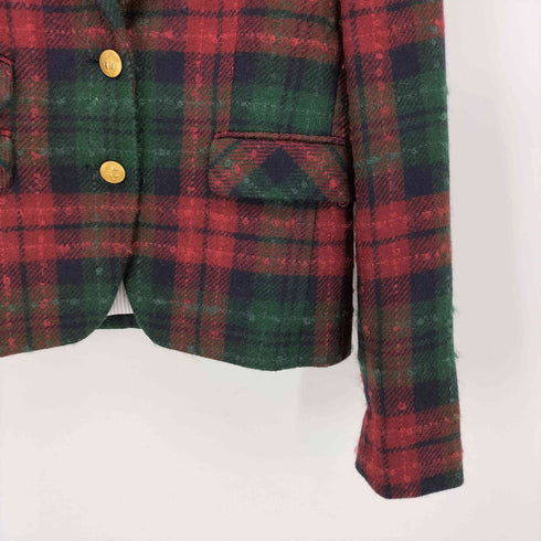ブルックスブラザーズレッドフリース BROOKS BROTHERS REDFLEECE ウールモヘア 2B チェックテーラードジャケット レディース 0