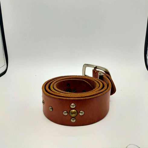 リー Lee ロゴ刻印 スタッズ レザーベルト メンズ