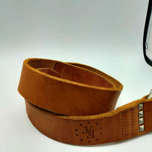 FLAP スタッズ ダブルリング バックル レザー ベルト メンズ