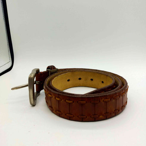 GENUINE LEATHER メタル バックル デザイン レザー ベルト メンズ