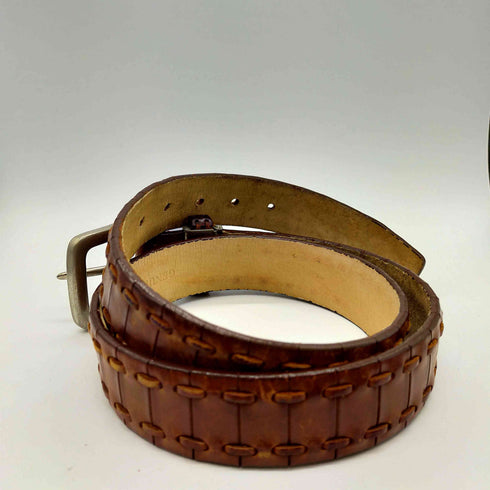 GENUINE LEATHER メタル バックル デザイン レザー ベルト メンズ
