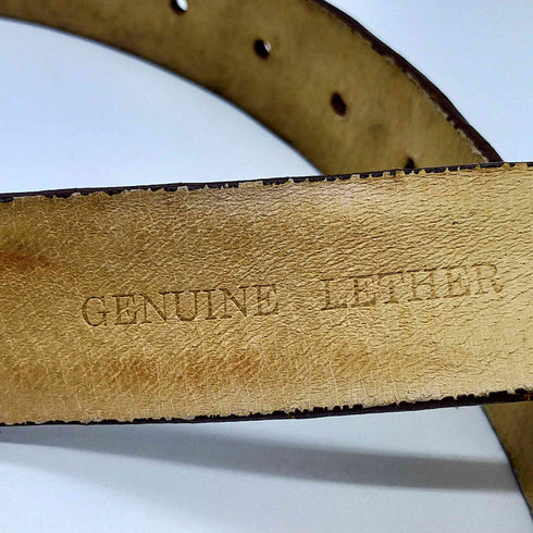 GENUINE LEATHER メタル バックル デザイン レザー ベルト メンズ