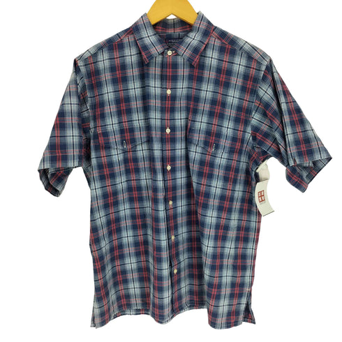 GLENOVER マドラスチェック フラップポケット S/S シャツ 袖スリット メンズ import:M