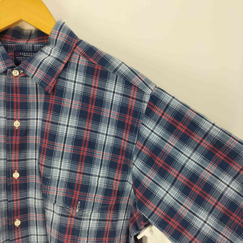 GLENOVER マドラスチェック フラップポケット S/S シャツ 袖スリット メンズ import:M
