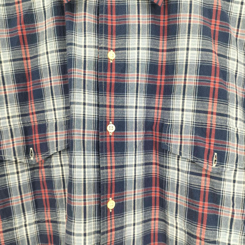 GLENOVER マドラスチェック フラップポケット S/S シャツ 袖スリット メンズ import:M