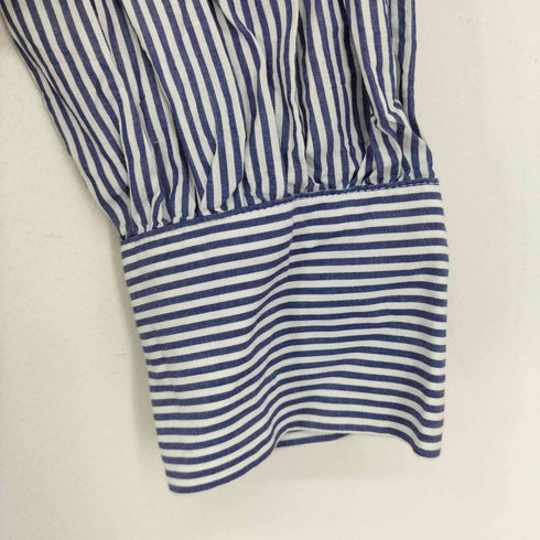 ザラ ZARA 襟フリル L/S ストライプブラウス レディース import:M