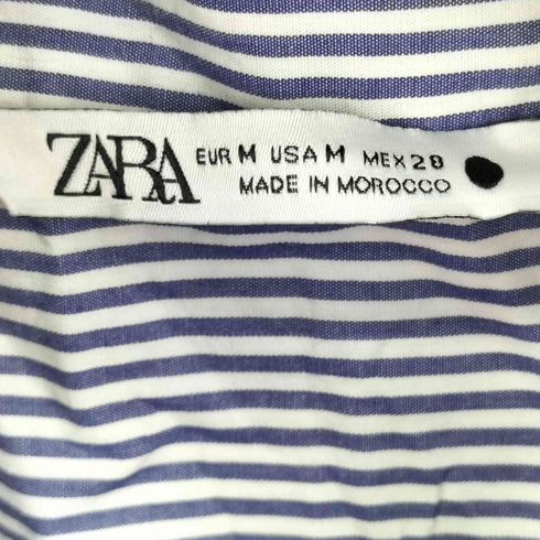 ザラ ZARA 襟フリル L/S ストライプブラウス レディース import:M