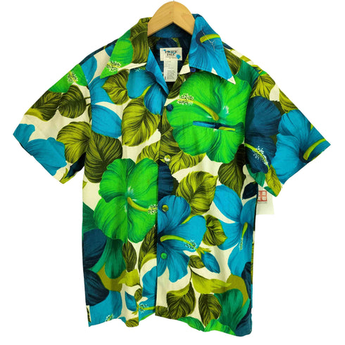 ハワイ製 PACIFIC ISLE オープンカラー 半袖 アロハシャツ メンズ import:S