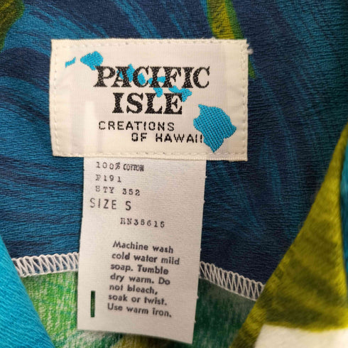 ハワイ製 PACIFIC ISLE オープンカラー 半袖 アロハシャツ メンズ import:S