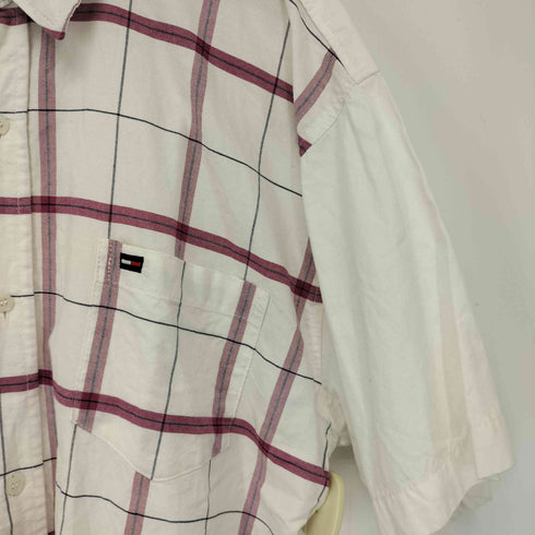トミーヒルフィガー TOMMY HILFIGER 90S香港製 S/S チェックコットンシャツ メンズ import:XL