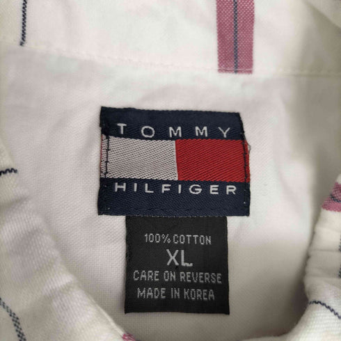 トミーヒルフィガー TOMMY HILFIGER 90S香港製 S/S チェックコットンシャツ メンズ import:XL