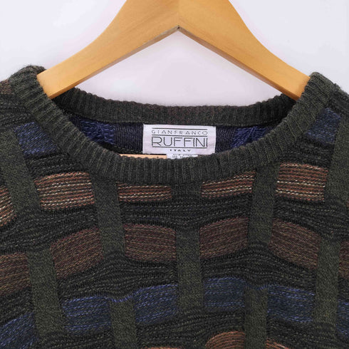 GIANFRANCO RUFFINI イタリア製 3D クルーネックニット メンズ JPN:XL