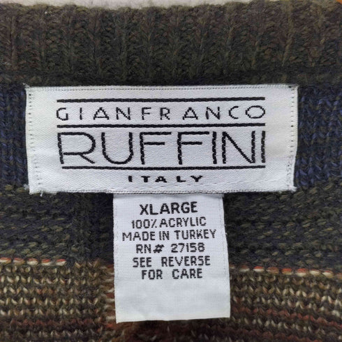GIANFRANCO RUFFINI イタリア製 3D クルーネックニット メンズ JPN:XL