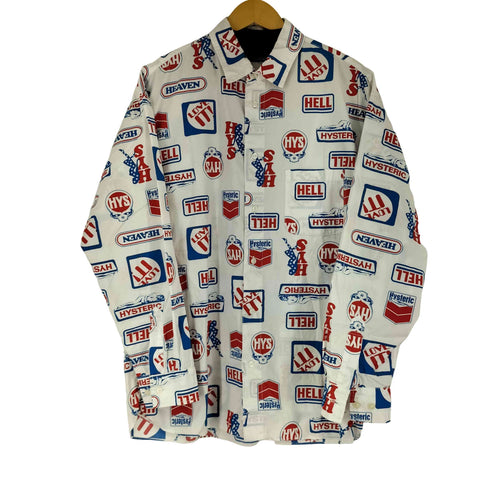 ヒステリックグラマー HYSTERIC GLAMOUR HYS LOVE IT 柄 ショートカラーシャツ メンズ L
