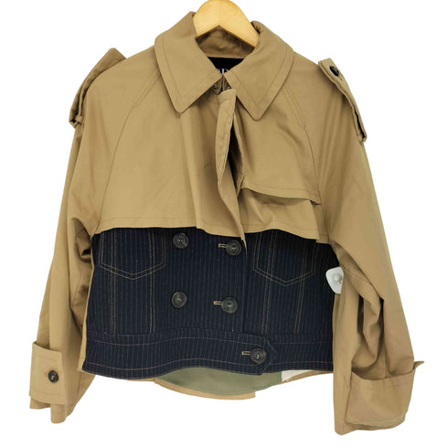 ザラ ZARA コントラスト 切替トレンチコート レディース import:XS
