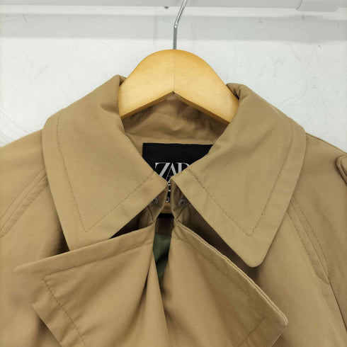 ザラ ZARA コントラスト 切替トレンチコート レディース import:XS